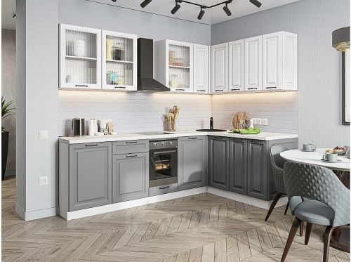 Модульный кухонный гарнитур Ницца blanco, magnum 2140x2550/1600x600