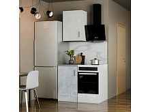 Кухонный гарнитур Уют белый, бетон 2155x500x600