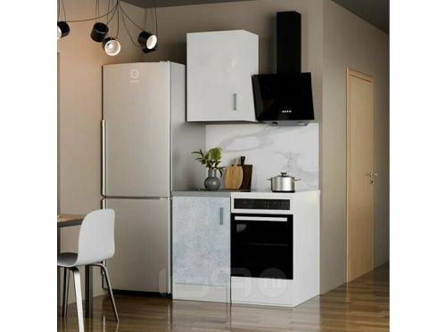 Кухонный гарнитур Уют белый, бетон 2155x500x600