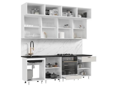 Кухонный гарнитур Престиж браш лайт грей 2500x2400x600 фото 3