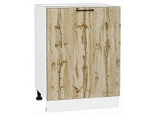 Шкаф нижний с 1-ой дверцей Флэт Wotan Oak 2S/Белый 816*600*478