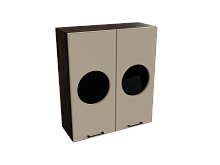 Шкаф В809 с 2-мя дверцами со стеклом  Мемфис ДБК/АТЛ/СЕР Ф55Н