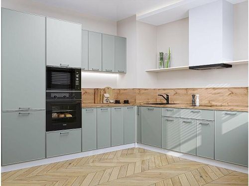 Модульный кухонный гарнитур Квадро-02 аквамарин 2140x2400/2150x600