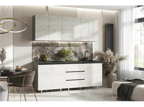 Кухонный гарнитур Челси дуб крафт белый 2140x2000x600