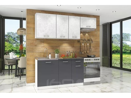 Кухонный гарнитур Бланка спринт, антрацит 2154x2000x600