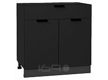 Шкаф нижний с 2-мя дверцами и ящиком Евро Антрацит / Graphite 816*800*478