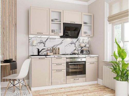 Модульный кухонный гарнитур Барселона-02 кашемир 2140x1900x600