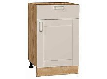 Шкаф нижний с 1-ой дверцей и ящиком Лофт Cream Silk/Дуб Вотан 816*500*480