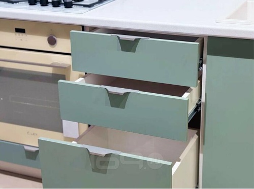 Модульный кухонный гарнитур Фьюжн silky mint 2330x2200x600 фото 3