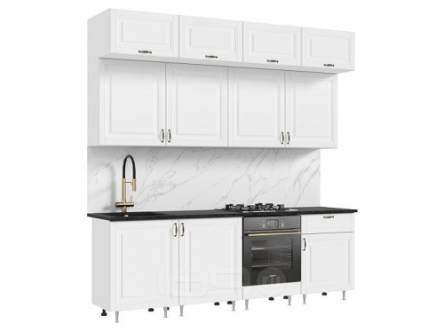 Кухонный гарнитур Престиж браш вайт 2500x2400x600 фото 2