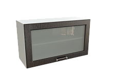 Шкаф ВГ809 верхний горизонтальный со стеклом Прага БЕЛ/ВЕН Ф88Н