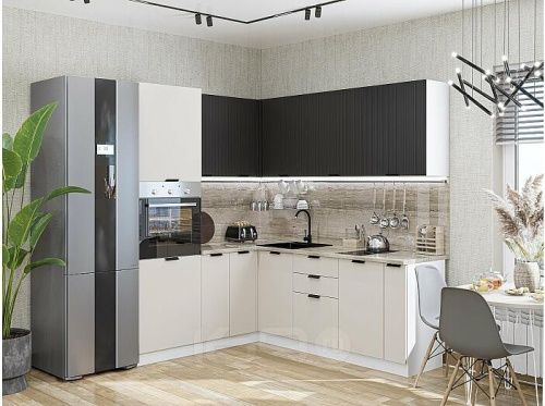 Модульный кухонный гарнитур Евро агат, антрацит 2140x1800/2150x600