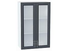 Шкаф верхний с 2-мя остекленными дверцами Сканди Graphite Softwood Белый 920*600*320
