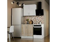 Кухонный гарнитур Уют белый, дуб сонома 2155x800x600