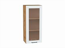 Шкаф верхний с 1-ой остекленной дверцей Флэт Плюс White In 2S/Дуб Вотан 920*400*318