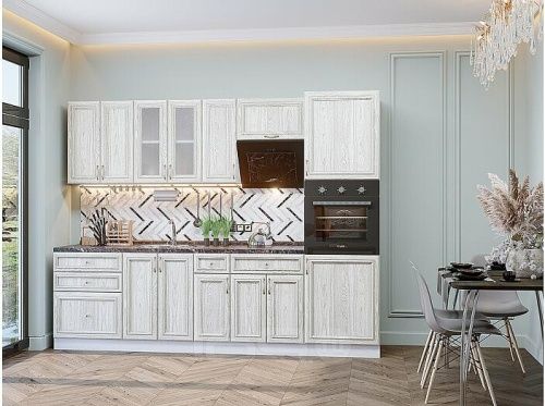 Модульный кухонный гарнитур Шале-02 white dreamline 2140x2700x600