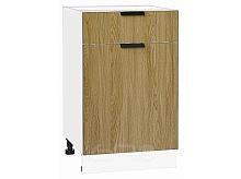 Шкаф нижний с 1-ой дверцей и ящиком Евро Дуб песочный/Белый 816*500*478