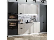 Модульный кухонный гарнитур Евро антрацит, агат 2140x2800x600