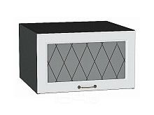 Шкаф верхний горизонтальный остекленный глубокий Ницца Белый/Graphite 358*600*574