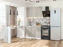 Модульный кухонный гарнитур Сканди-05 cappuccino softwood 2140x1200x600