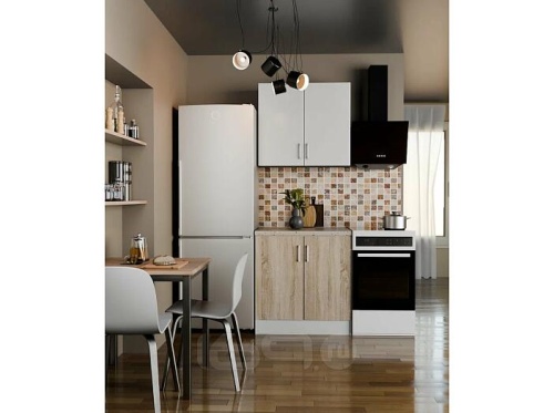 Кухонный гарнитур Уют белый, дуб сонома 2155x800x600 фото 2