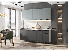 Кухонный гарнитур Рио графит, сумеречный голубой 2140x2000x600