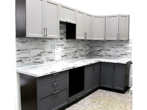 Модульный кухонный гарнитур Сканди-01 Graphite Softwood/Белый | 220 см фото 4