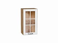 Шкаф верхний с 1-ой остекленной дверцей Дублин Special White/Дуб Вотан 716*400*318