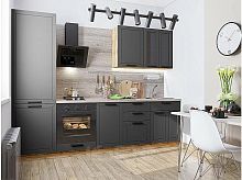 Модульный кухонный гарнитур Глетчер-04 маренго силк 2140x2700x600