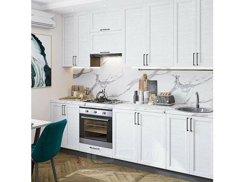 Модульный кухонный гарнитур Сканди-03 white silkwood 2340x2600x600