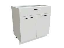 Шкаф Н801М с 2-мя дверцами и ящиком Мемфис БЕЛ/БЕЛ/СОФТ Ф51М