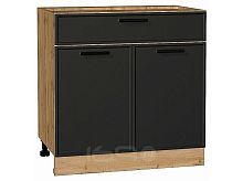 Шкаф нижний с 2-мя дверцами и ящиком Фрейм Stormy Silk Дуб Вотан 816*800*484