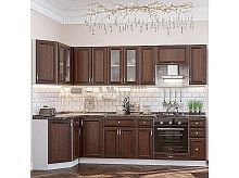 Модульный кухонный гарнитур Шале-03 brown dreamline 2140x1200/2790x600