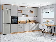 Модульный кухонный гарнитур Фрейм-04 grey silk 2340x3600x600
