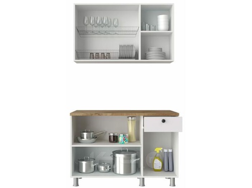 Кухонный гарнитур Деми белый 2090x1200x600 фото 3