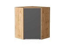 Шкаф верхний угловой Фьюжн Stormy Silk/Дуб Вотан 716*600*600