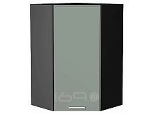 Шкаф верхний угловой Квадро Аквамарин/Graphite 920*600*600