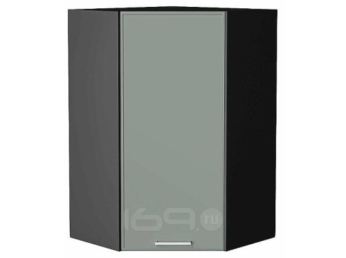 Шкаф верхний угловой Квадро Аквамарин/Graphite 920*600*600
