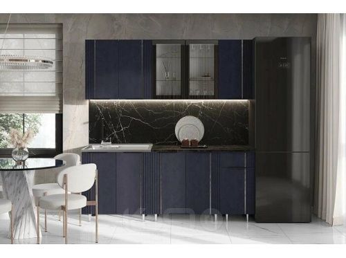 Кухонный гарнитур Виктория пластер индиго 2014x2000x600