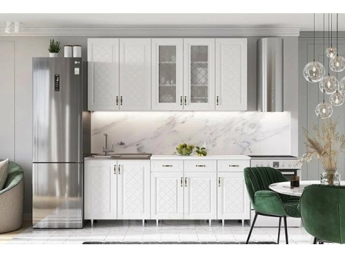 Кухонный гарнитур Ирина белый матовый 2350x2000x600