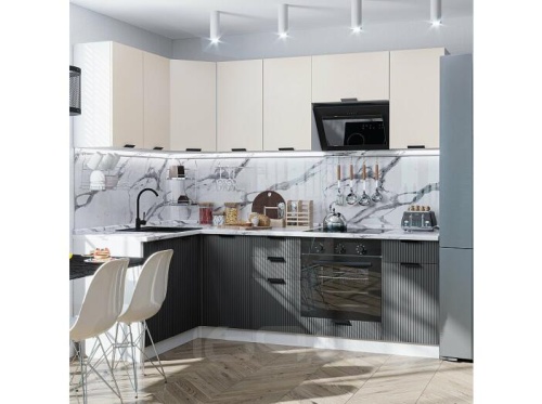 Модульный кухонный гарнитур Евро антрацит, агат 2140x1400/2290x600