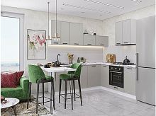 Модульный кухонный гарнитур Фрейм-03 grey silk 2140x2200x600