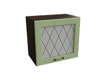 Шкаф ВГ509 верхний горизонтальный со стеклом Ницца ДБК/ДУБ/ОЛИВ Ф84Н