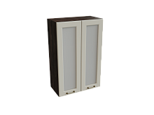 Шкаф В609 с 2-мя дверцами со стеклом Ницца ДБК/КВАРЦ ГРЕЙ Ф45Н