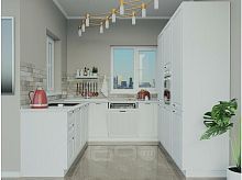 Модульный кухонный гарнитур Прага-19 Белое дерево/Белый | 240/258 см