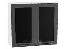 Шкаф верхний с 2-мя остекленными дверцами Глетчер Маренго Силк Белый 716*800*318