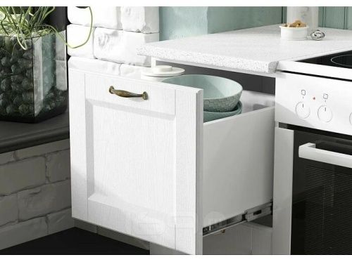 Кухонный гарнитур Милано белая текстурная 2168x1800x600 фото 2