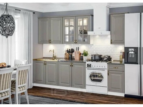 Кухонный гарнитур Престиж браш текстура грей 2140x2000x600