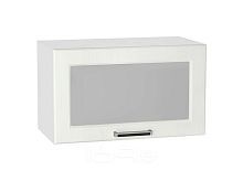 Шкаф верхний горизонтальный остекленный Прага ВГ 600 Белое дерево-Белый
