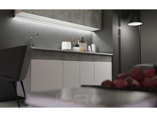 Кухонный гарнитур Оливия белый глянец, мрамор глянец 2000x2000x600 фото 2